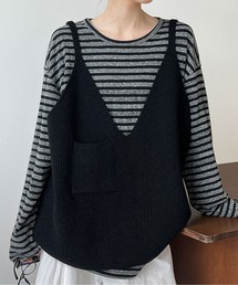 ワッフル編みニットビスチェ