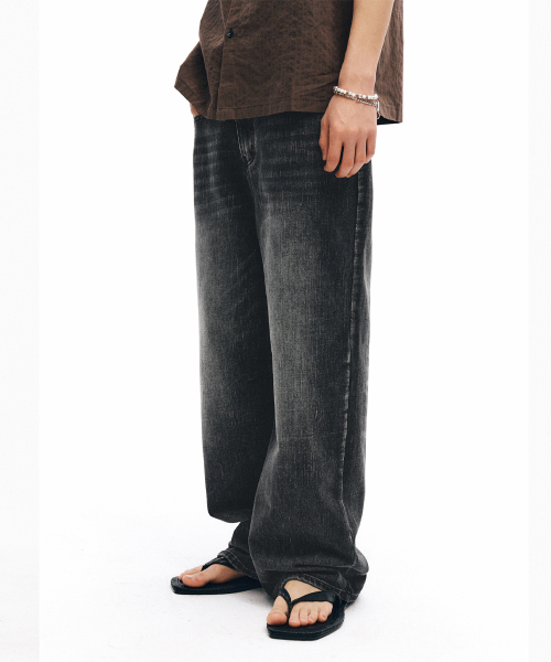 INTEMPOMOOD（インテンポムード）の「シャインウォッシングデニムパンツ_ブラック（デニムパンツ・メンズ・ブラック・SMALL/MEDIUM/LARGE/X-LARGE）」の7枚目の写真