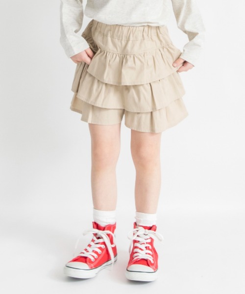 BRANSHES（ブランシェス）の「フリルスカート風ショートパンツ（その他パンツ・キッズ・ブラック/サックスブルー/カラフル/ベージュ/アイボリー/チャコールグレー・100/120/150/140/110/130/90）」の4枚目の写真