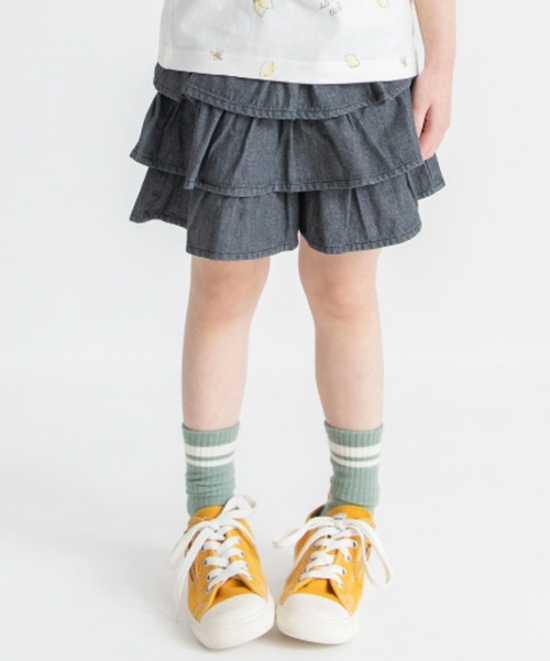 BRANSHES（ブランシェス）の「フリルスカート風ショートパンツ（その他パンツ・キッズ・ブラック/サックスブルー/カラフル/ベージュ/アイボリー/チャコールグレー・100/120/150/140/110/130/90）」の3枚目の写真