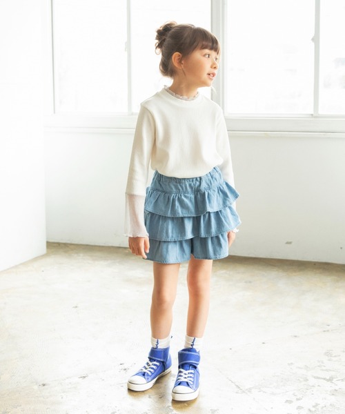 BRANSHES（ブランシェス）の「フリルスカート風ショートパンツ（その他パンツ・キッズ・ブラック/サックスブルー/カラフル/ベージュ/アイボリー/チャコールグレー・100/120/150/140/110/130/90）」の17枚目の写真