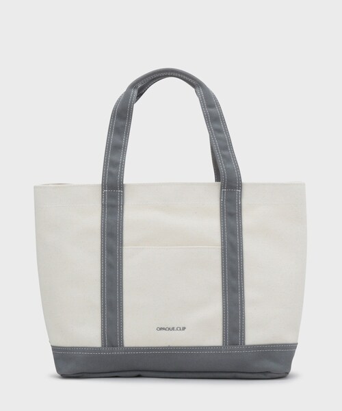 OPAQUE.CLIP（オペークドットクリップ）の「バイカラー帆布BIGトート（トートバッグ・レディース・チャコールグレー/サックスブルー系/ベージュ・00）」の10枚目の写真