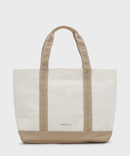 OPAQUE.CLIP（オペークドットクリップ）の「バイカラー帆布BIGトート（トートバッグ・レディース・チャコールグレー/サックスブルー系/ベージュ・00）」の12枚目の写真