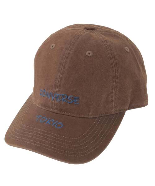 CONVERSE TOKYO（コンバーストウキョウ）の「WASHED EMBROIDERED LOGO CAP（キャップ・レディース・ブラウン/ブラック/ブルー・FREE）」の3枚目の写真