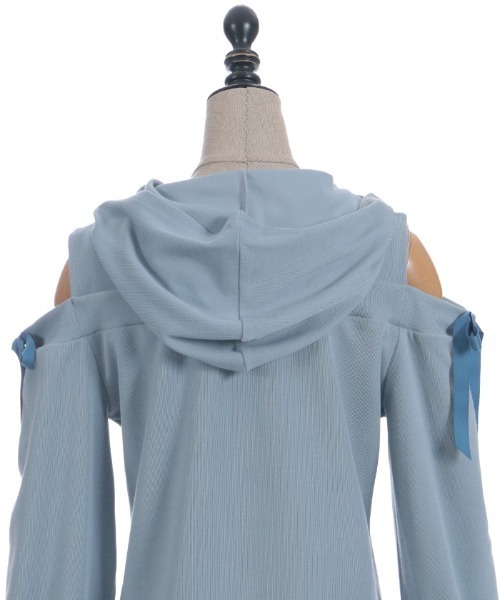 axes femme POETIQUE(アクシーズファムポエティック)の「リボン付きオフショルリブPO(Tシャツ/カットソー・レディース・サックスブルー/ブラック/ピンク・MEDIUM)」の20枚目の写真
