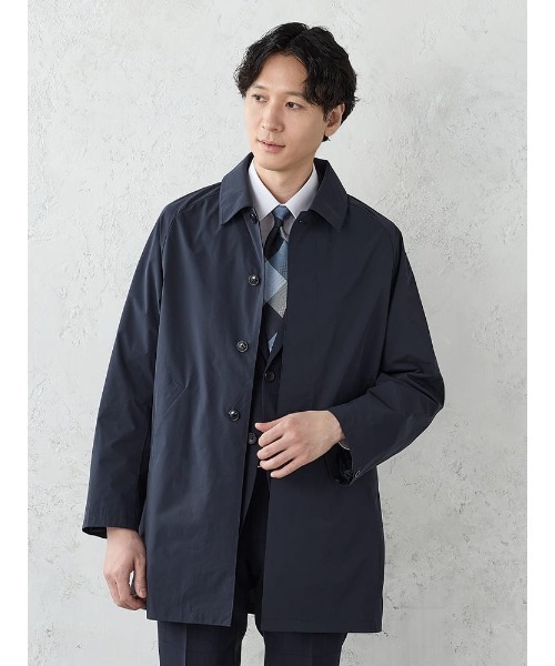 Perfect Suit FActory(パーフェクトスーツファクトリー)の「タフタワッシャー 比翼ステンカラーコート ブラック/ベージュ/ネイビー(その他アウター・メンズ・ベージュ/ネイビー/ブラック・LL/L/M)」の3枚目の写真