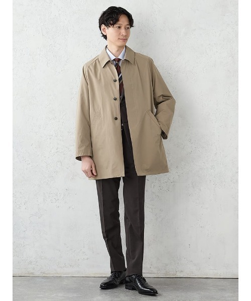 Perfect Suit FActory(パーフェクトスーツファクトリー)の「タフタワッシャー 比翼ステンカラーコート ブラック/ベージュ/ネイビー(その他アウター・メンズ・ベージュ/ネイビー/ブラック・LL/L/M)」の7枚目の写真