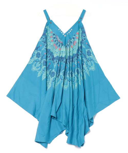 チャイハネ（チャイハネ）の「【チャイハネ】レレリアキャミワンピース サロペット2WAY（ワンピース・レディース・ブルー/ブラック/ホワイト・FREE）」の3枚目の写真