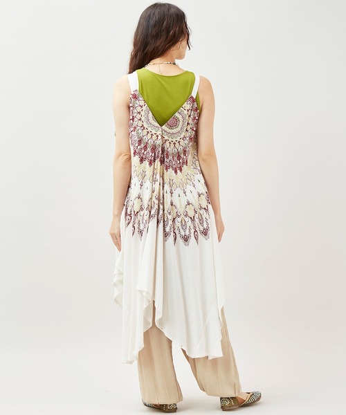 チャイハネ（チャイハネ）の「【チャイハネ】レレリアキャミワンピース サロペット2WAY（ワンピース・レディース・ブルー/ブラック/ホワイト・FREE）」の10枚目の写真