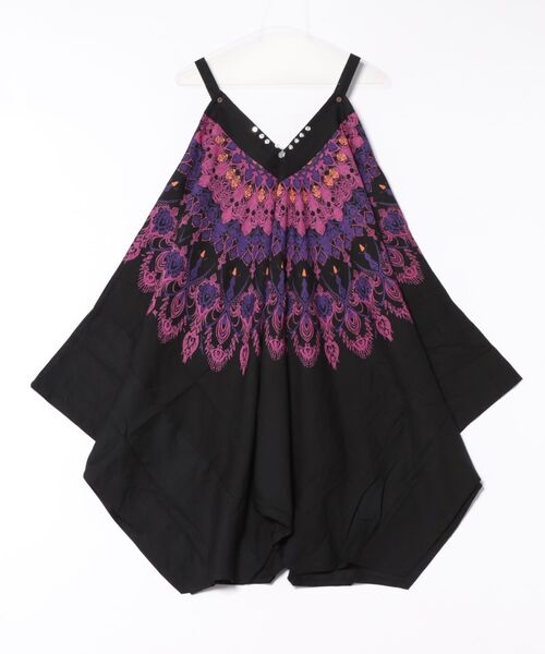 チャイハネ（チャイハネ）の「【チャイハネ】レレリアキャミワンピース サロペット2WAY（ワンピース・レディース・ブルー/ブラック/ホワイト・FREE）」の13枚目の写真