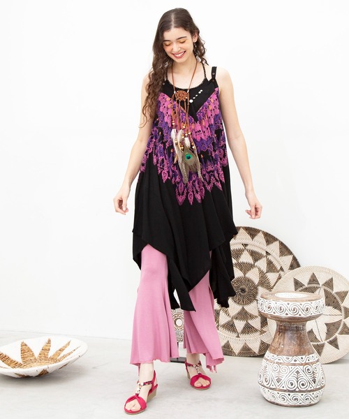 チャイハネ（チャイハネ）の「【チャイハネ】レレリアキャミワンピース サロペット2WAY（ワンピース・レディース・ブルー/ブラック/ホワイト・FREE）」の14枚目の写真