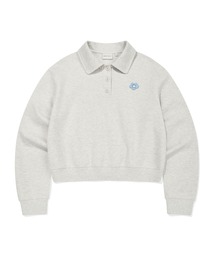 [GISELLEジゼル着用] WOMEN'S COLLAR HALF BUTTON-UP MAN-TO-MAN