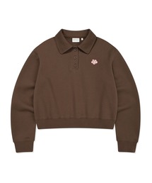 [GISELLEジゼル着用] WOMEN'S COLLAR HALF BUTTON-UP MAN-TO-MAN