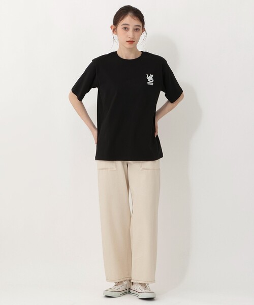 Afternoon Tea（アフタヌーンティー）の「【オンラインストア・一部店舗限定】プリントTシャツ/Cat's NapTime（Tシャツ/カットソー・レディース・ブラック・MEDIUM）」の2枚目の写真