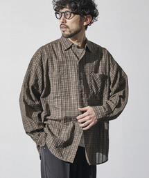 HINSON（ヒンソン）の「HINSON/ヒンソン シアサッカー レギュラーカラー ロングスリーブ チェックシャツ（シャツ/ブラウス）」