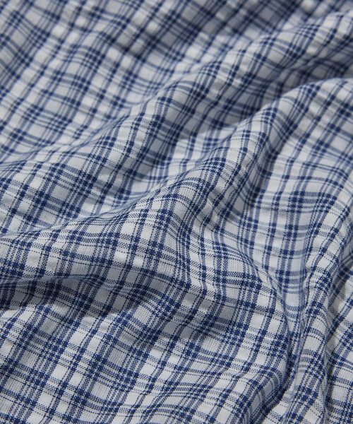 HINSON（ヒンソン）の「HINSON/ヒンソン シアサッカー レギュラーカラー ロングスリーブ チェックシャツ（シャツ/ブラウス・メンズ・ネイビー/ブラウン/グレー・MEDIUM/LARGE）」の21枚目の写真