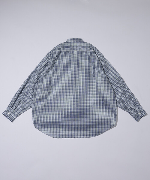 HINSON（ヒンソン）の「HINSON/ヒンソン シアサッカー レギュラーカラー ロングスリーブ チェックシャツ（シャツ/ブラウス・メンズ・ネイビー/ブラウン/グレー・MEDIUM/LARGE）」の20枚目の写真