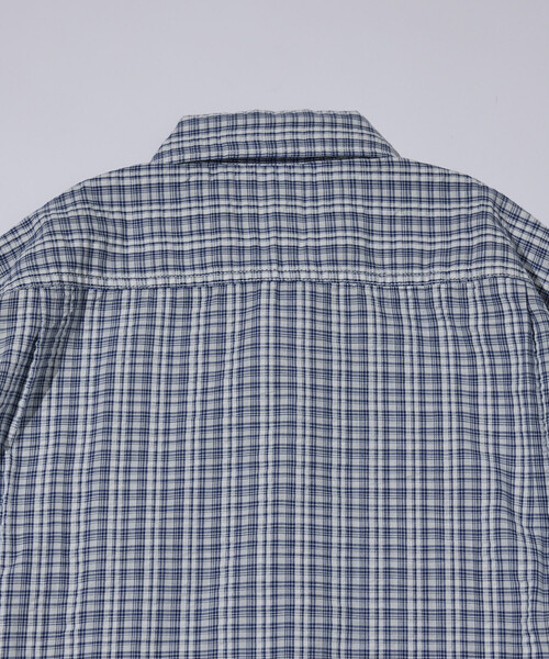 HINSON（ヒンソン）の「HINSON/ヒンソン シアサッカー レギュラーカラー ロングスリーブ チェックシャツ（シャツ/ブラウス・メンズ・ネイビー/ブラウン/グレー・MEDIUM/LARGE）」の19枚目の写真