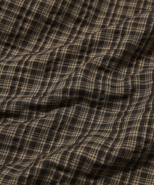 HINSON（ヒンソン）の「HINSON/ヒンソン シアサッカー レギュラーカラー ロングスリーブ チェックシャツ（シャツ/ブラウス・メンズ・ネイビー/ブラウン/グレー・MEDIUM/LARGE）」の17枚目の写真