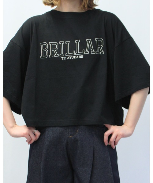 amini(アミニ)の「ロゴワイドカットソー(Tシャツ/カットソー・レディース・ブルー/オフホワイト/ブラック・MEDIUM)」の2枚目の写真