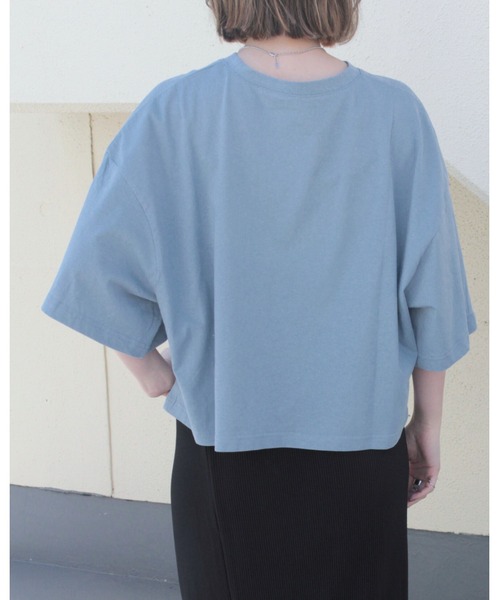 amini(アミニ)の「ロゴワイドカットソー(Tシャツ/カットソー・レディース・ブルー/オフホワイト/ブラック・MEDIUM)」の11枚目の写真