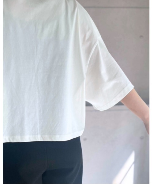 amini(アミニ)の「ロゴワイドカットソー(Tシャツ/カットソー・レディース・ブルー/オフホワイト/ブラック・MEDIUM)」の14枚目の写真