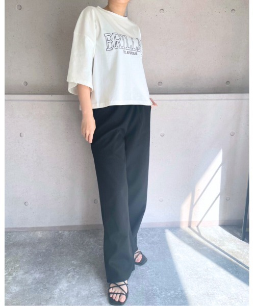 amini(アミニ)の「ロゴワイドカットソー(Tシャツ/カットソー・レディース・ブルー/オフホワイト/ブラック・MEDIUM)」の15枚目の写真