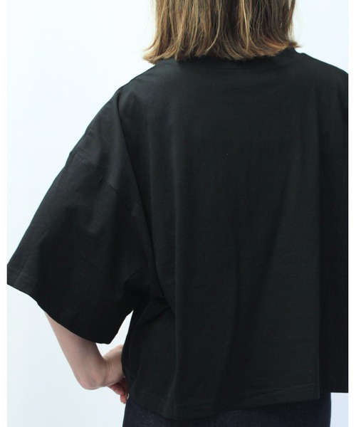 amini(アミニ)の「ロゴワイドカットソー(Tシャツ/カットソー・レディース・ブルー/オフホワイト/ブラック・MEDIUM)」の5枚目の写真