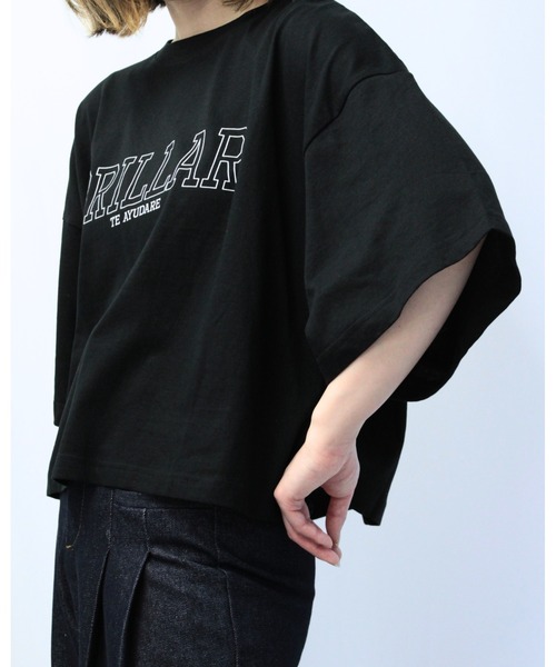 amini(アミニ)の「ロゴワイドカットソー(Tシャツ/カットソー・レディース・ブルー/オフホワイト/ブラック・MEDIUM)」の8枚目の写真