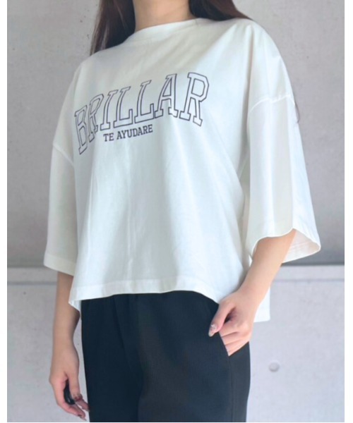 amini(アミニ)の「ロゴワイドカットソー(Tシャツ/カットソー・レディース・ブルー/オフホワイト/ブラック・MEDIUM)」の12枚目の写真