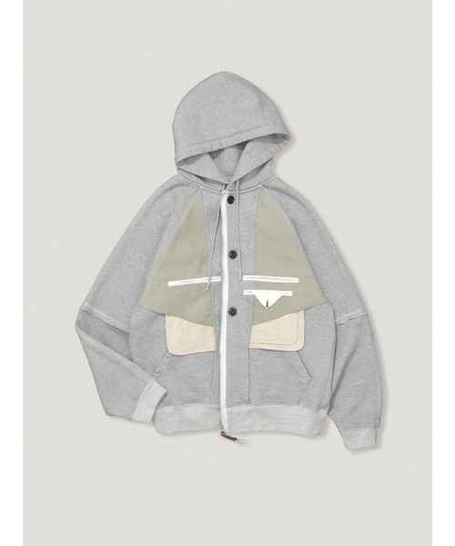 elephant TRIBAL fabrics(エレファントトライバルファブリックス)の「elephant TRIBAL fabrics Inside Out Zip Hoodie(パーカー・メンズ・ブラック/グレー・2/1)」の4枚目の写真