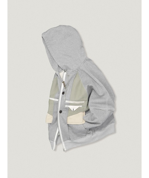 elephant TRIBAL fabrics(エレファントトライバルファブリックス)の「elephant TRIBAL fabrics Inside Out Zip Hoodie(パーカー・メンズ・ブラック/グレー・2/1)」の5枚目の写真