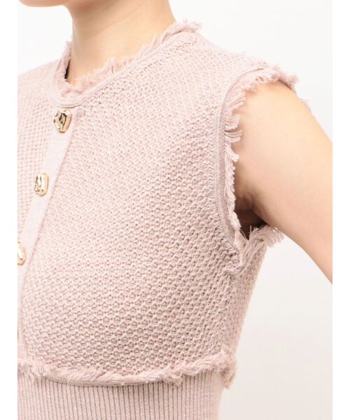 TONAL(トーナル)の「サマーツイードリブニットワンピース(ワンピース・レディース・ブラウン/ピンク/グレー・MEDIUM)」の12枚目の写真