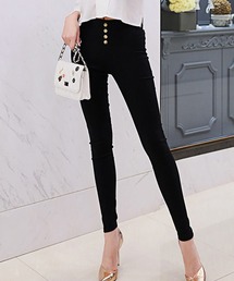 Blanc de Blue（ブランドブルー）の「ストレッチスキニーボタン4極細レギンス細見えパンツ（その他パンツ）」