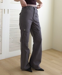 UNE MANSION | 【低身長 / 高身長用 サイズ&丈が選べるカーゴブーツカットデニム】【 3color / 3size/ 2lengths 】ハイウエストユニークポケットブーツカットカーゴデニム(その他パンツ)