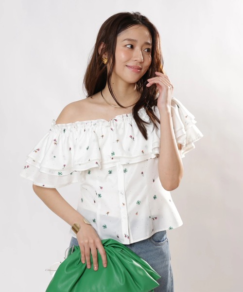 JUSGLITTY（ジャスグリッティー）の「プチボヌールブラウス（シャツ/ブラウス・レディース・ライトブルー/ホワイト系その他・1/2）」の13枚目の写真