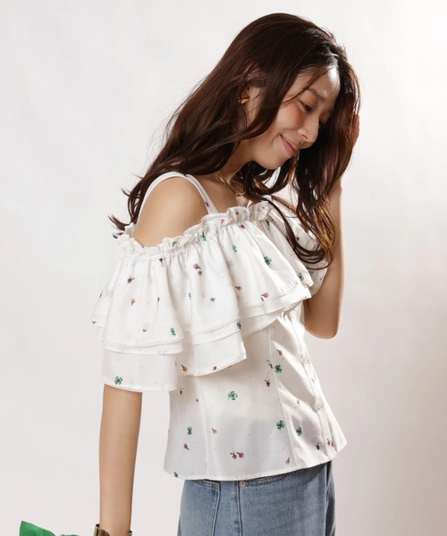 JUSGLITTY（ジャスグリッティー）の「プチボヌールブラウス（シャツ/ブラウス・レディース・ライトブルー/ホワイト系その他・1/2）」の14枚目の写真