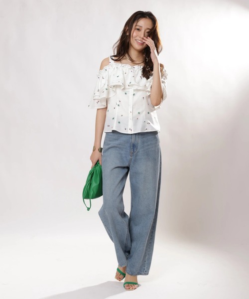 JUSGLITTY（ジャスグリッティー）の「プチボヌールブラウス（シャツ/ブラウス・レディース・ライトブルー/ホワイト系その他・1/2）」の16枚目の写真