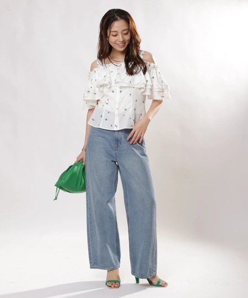 JUSGLITTY（ジャスグリッティー）の「プチボヌールブラウス（シャツ/ブラウス・レディース・ライトブルー/ホワイト系その他・1/2）」の17枚目の写真