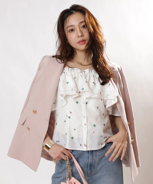 JUSGLITTY（ジャスグリッティー）の「プチボヌールブラウス（シャツ/ブラウス・レディース・ライトブルー/ホワイト系その他・1/2）」の21枚目の写真