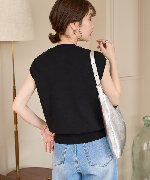 FREAK'S STORE(フリークスストア)の「限定展開 肩掛け フェイクショール ニット トップス(ニット/セーター・レディース・ブラック/サックスブルー/ブラウン/グレー・フリ-)」の17枚目の写真