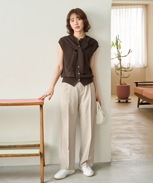 FREAK'S STORE(フリークスストア)の「限定展開 肩掛け フェイクショール ニット トップス(ニット/セーター・レディース・ブラック/サックスブルー/ブラウン/グレー・フリ-)」の22枚目の写真