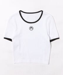 MARINE SERRE | MOON LOGO BICOLOR JERSEY SS CR(Tシャツ/カットソー)