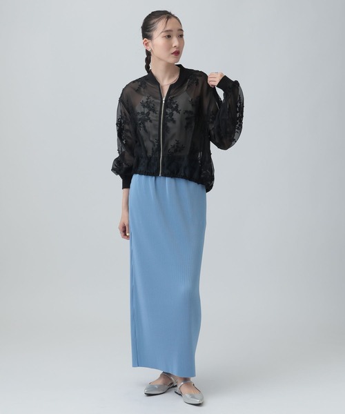 LEPSIM（レプシィム）の「3Dレースギャザーブルゾン　653985（ブルゾン・レディース・ブラウン/ブラック/カーキ・FREE）」の8枚目の写真