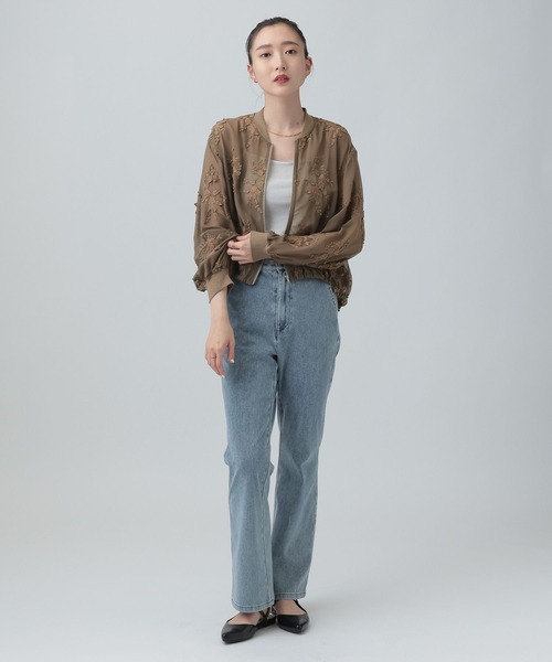 LEPSIM（レプシィム）の「3Dレースギャザーブルゾン　653985（ブルゾン・レディース・ブラウン/ブラック/カーキ・FREE）」の14枚目の写真