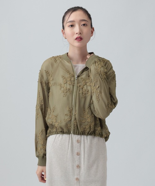 LEPSIM（レプシィム）の「3Dレースギャザーブルゾン　653985（ブルゾン・レディース・ブラウン/ブラック/カーキ・FREE）」の17枚目の写真