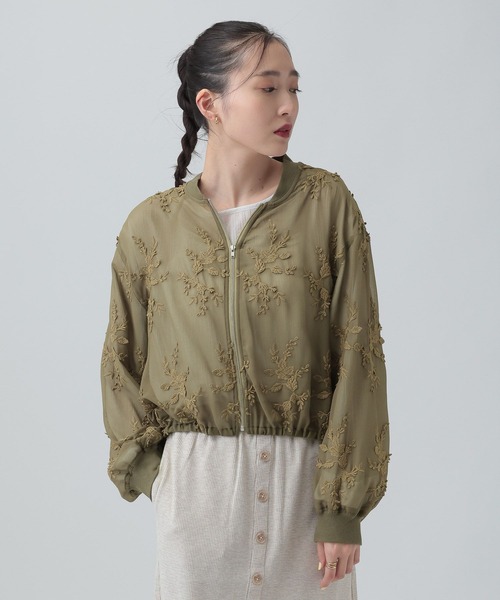 LEPSIM（レプシィム）の「3Dレースギャザーブルゾン　653985（ブルゾン・レディース・ブラウン/ブラック/カーキ・FREE）」の18枚目の写真