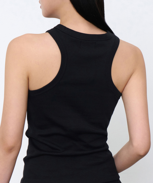 MUSINSA STANDARD WOMAN（ムシンサスタンダードウーマン）の「ウィメンズレーサータンクトップ[ブラック]（Tシャツ/カットソー・レディース・その他・SMALL/MEDIUM/LARGE/X-SMALL）」の5枚目の写真