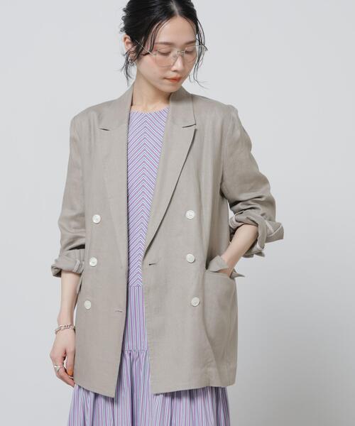 European Flax ダブル6Bジャケット(セットアップ可)（テーラード