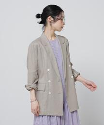 NANO universe（ナノユニバース）の「European Flax ダブル6Bジャケット(セットアップ可)（テーラードジャケット）」
